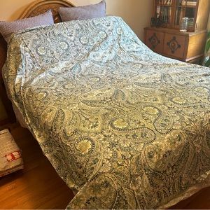 Pottery Barn Twin Duvet Cover Paisley Green Teal